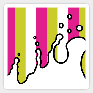 Splatter | Stripes | Pink Green | White Magnet